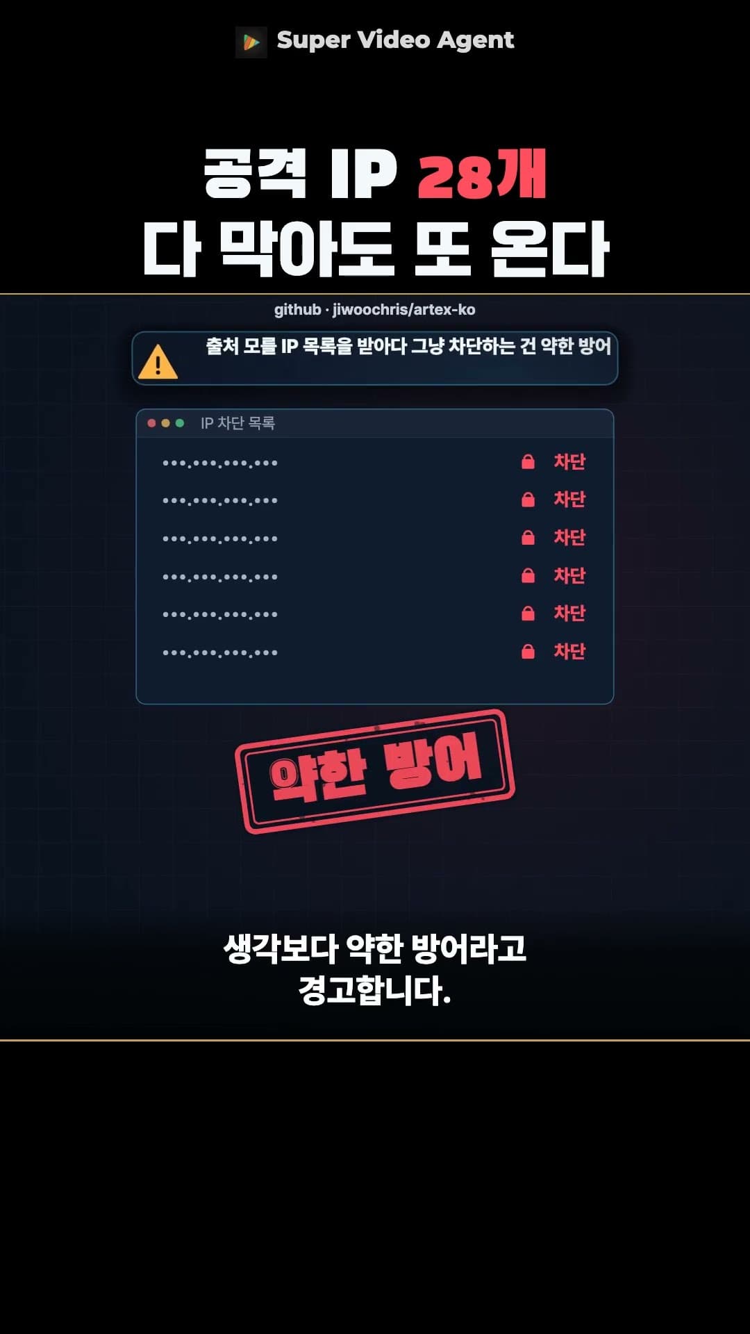 ARTEX 한국어판 경고: 공격 IP 28개 다 막아도 또 온다