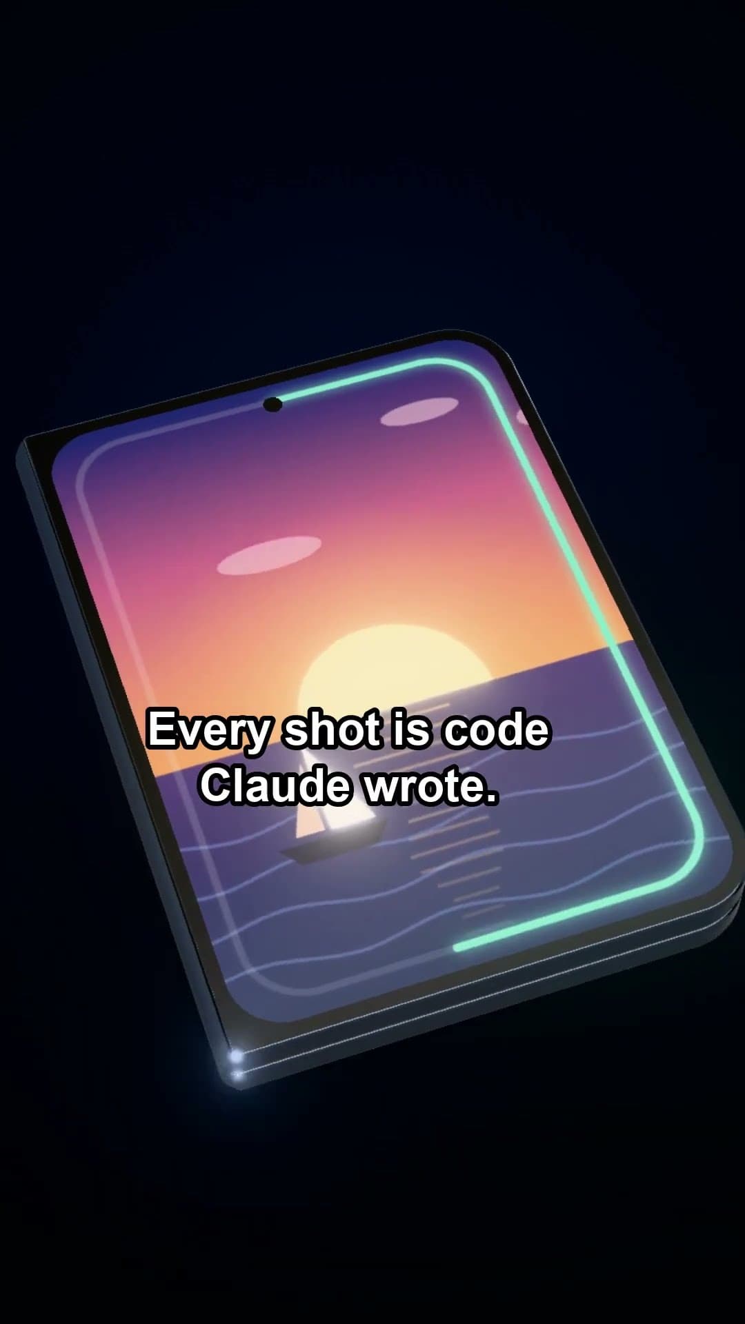 A foldable iPhone ad Claude drew in code